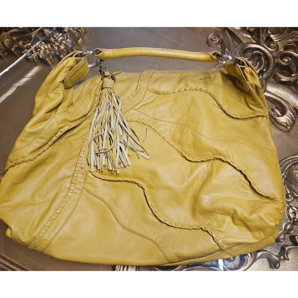 Junior Drake Mustard Yellow Leather Hobo Bag – Buttery Soft, Funky Lining